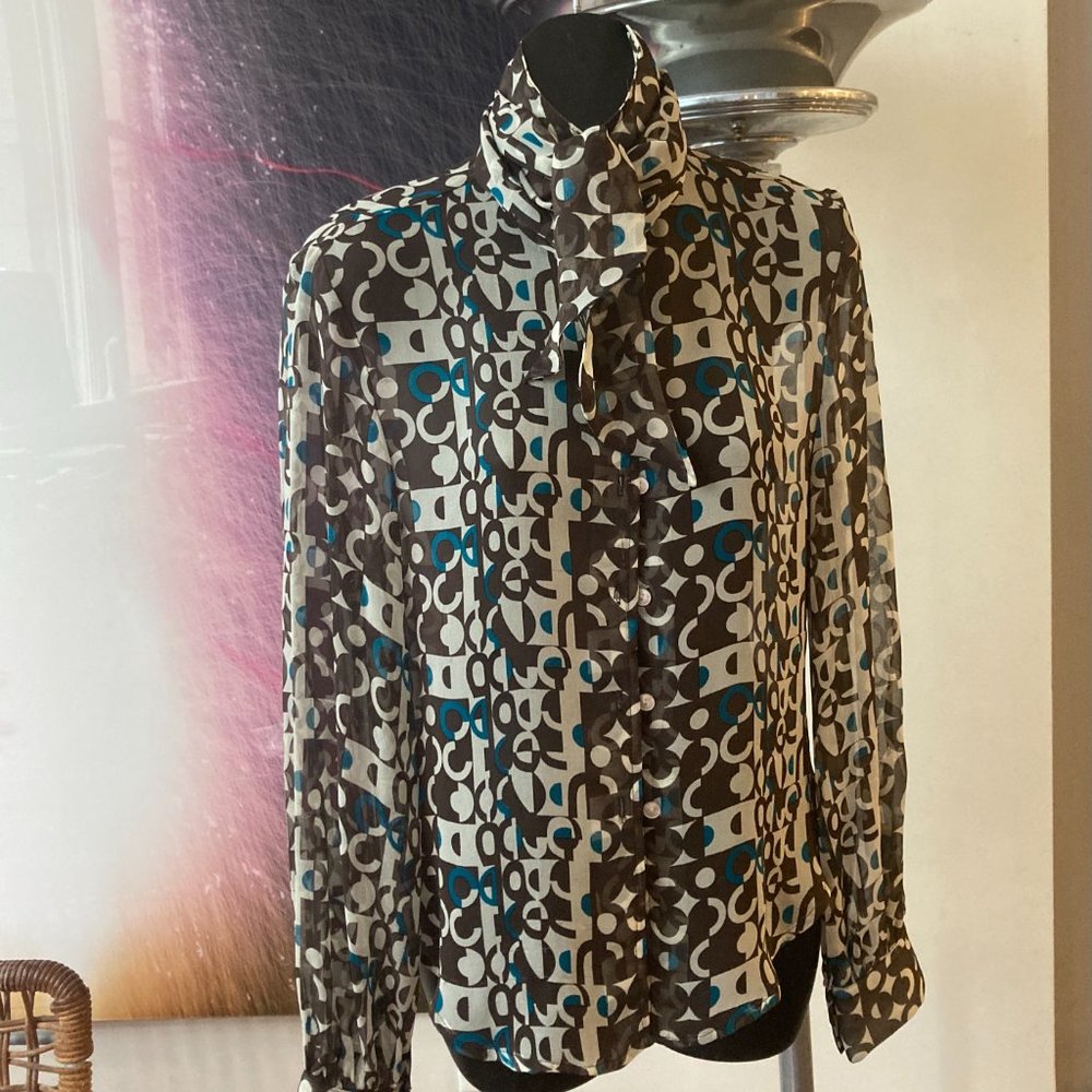 Barney's NY Gustav Klimt inspired pattern blouse